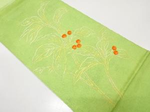 アンティーク　木の実模様織り出し袋帯（材料）